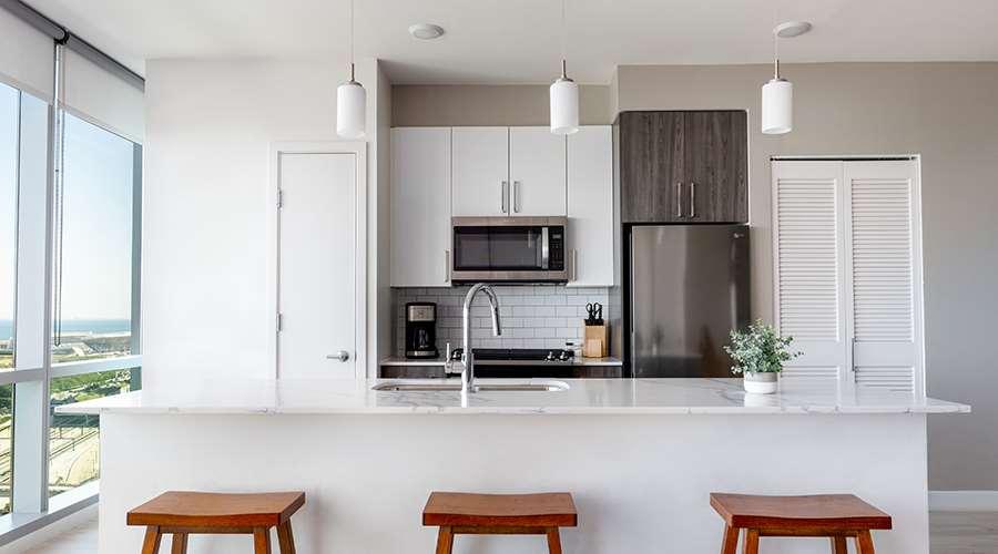 Sentral Michigan Avenue Aparthotel Chicago Ngoại thất bức ảnh Kitchen