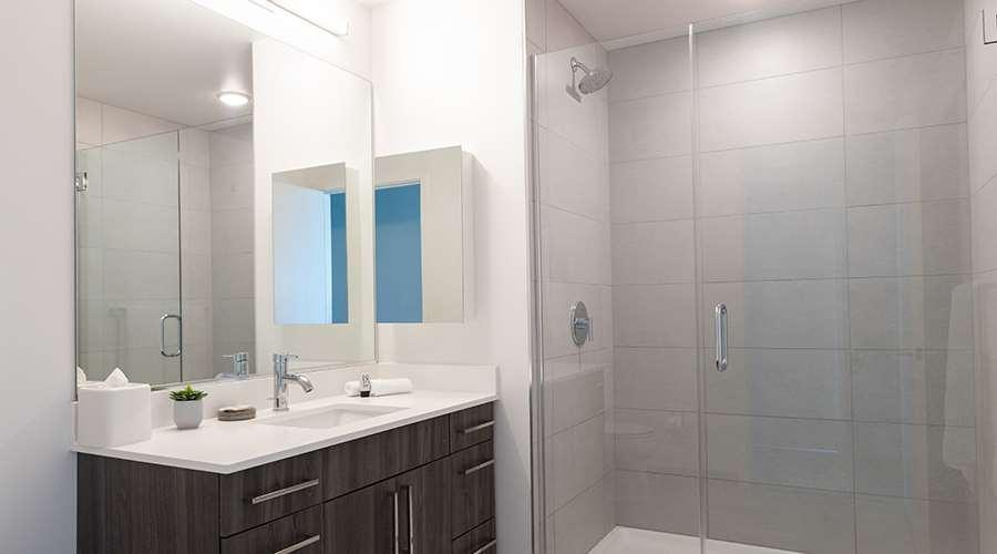 Sentral Michigan Avenue Aparthotel Chicago Ngoại thất bức ảnh A shower with a sliding door