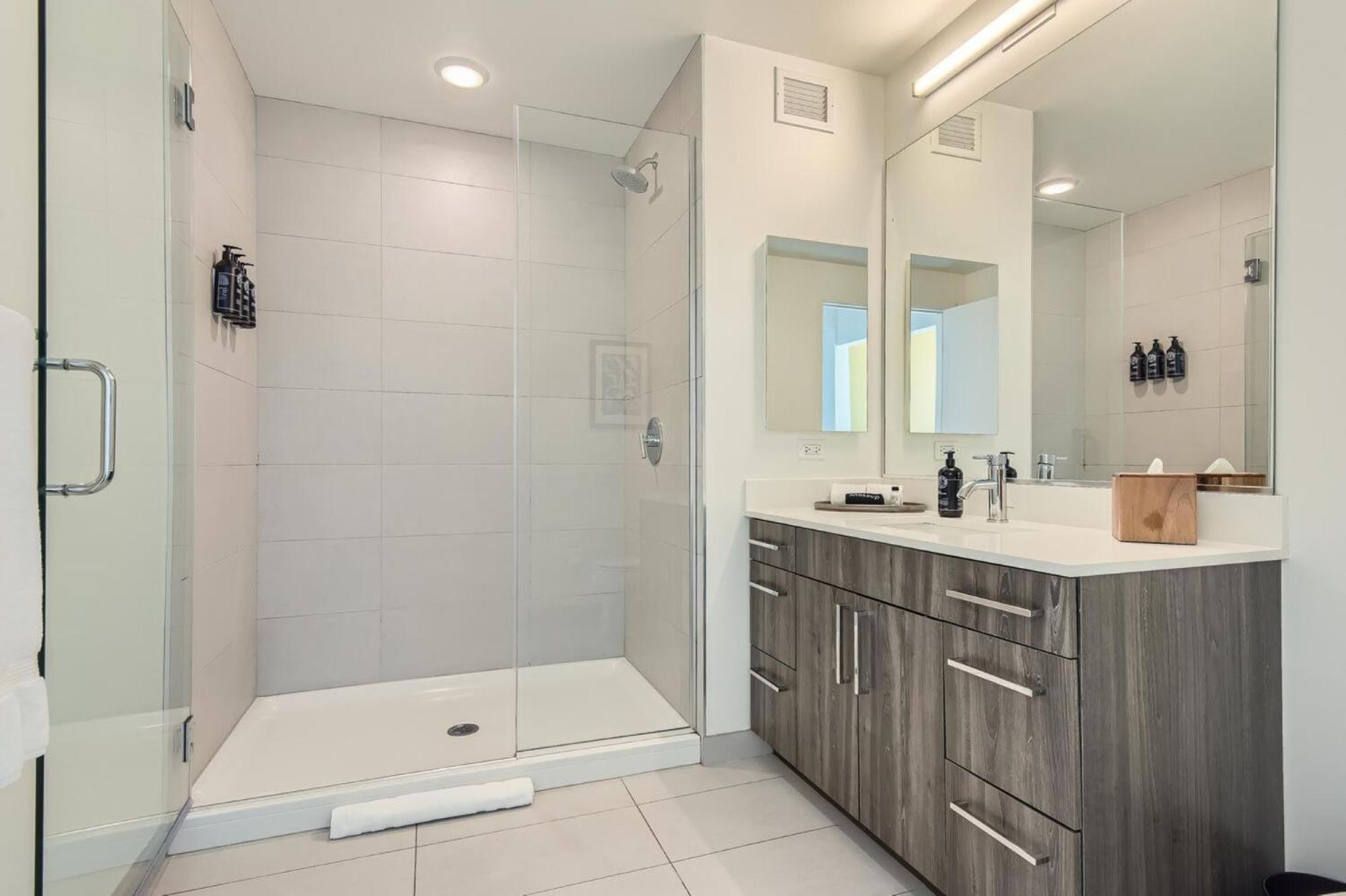 Sentral Michigan Avenue Aparthotel Chicago Ngoại thất bức ảnh A walk-in shower